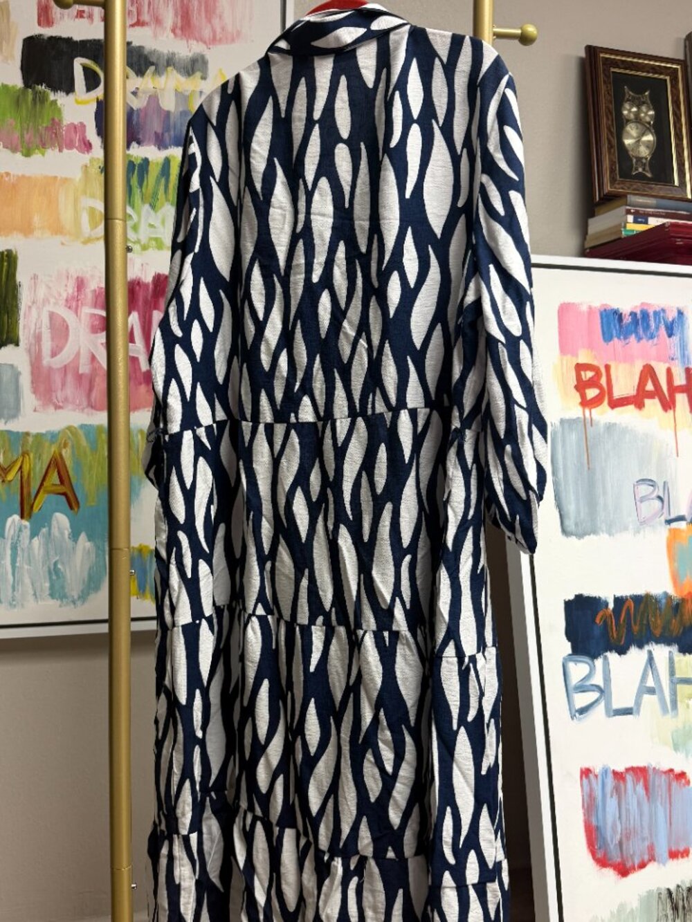 Beautiful Blue & White Midi-Dress MLLE GABRIELLE - Picture 8 of 9